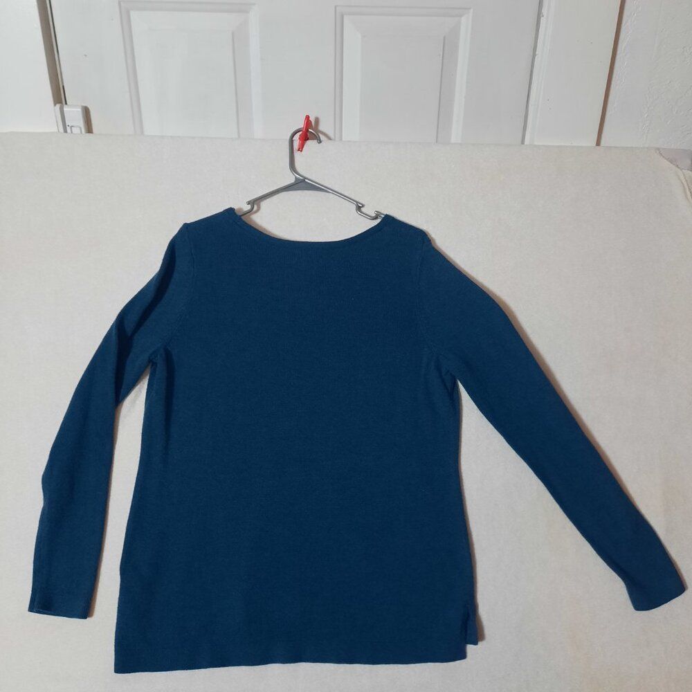 Old Navy Blue Tunic Lightweight Sweater Side Slits Soft Knit Layering, XL - Picture 2 of 10